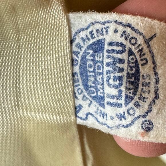 Vintage 1960s Robinson’s Department Cream Mohair Wool Belted Coat Plaid Mod - Picture 11 of 16